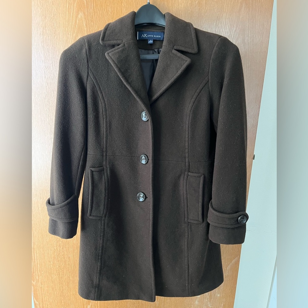 Anne Klein Women's Dark Brown Pea Coat